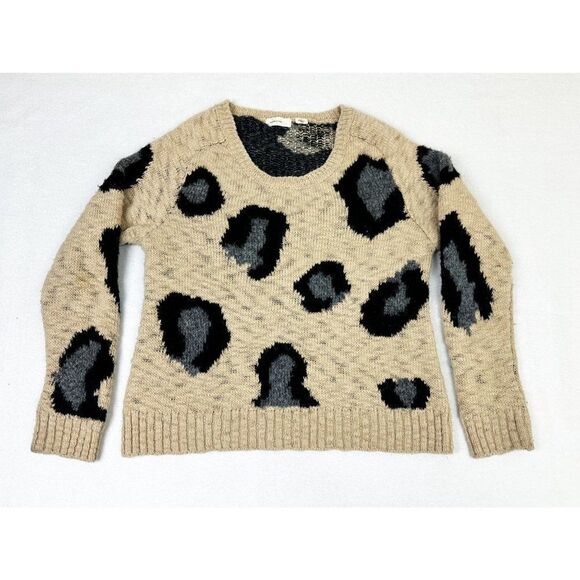 Sleeping On Snow Sweater Large Leopard Print Wool Mohair Blend - Picture 2 of 8